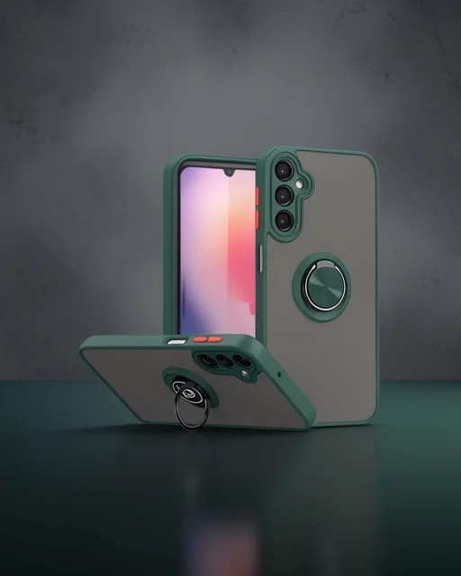 Samsung Galaxy A16 5g Kılıf Montreal Yüzüklü Silikon Kapak - Yeşil