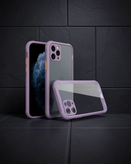 Apple İphone 11 Pro Max Kılıf Miami Şeffaf Silikon - Açık Mor