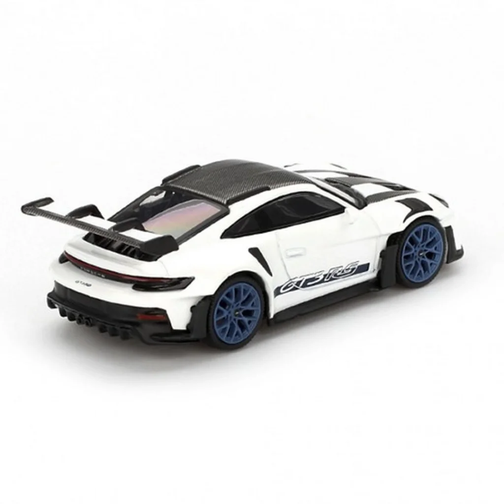 1/64 Porsche 911 (992) GT3 RS Weissach Package White with Indigo Blue görsel 2