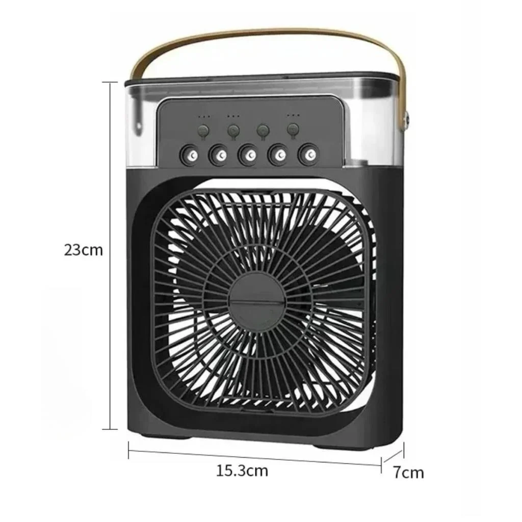 Taşınabilir 3 Farklı Mod Ayarlı 7 Farklı Led Işıklı Sulu Soğutmalı Taşınabilir Masaüstü USB Fan Vantilatör görsel 4