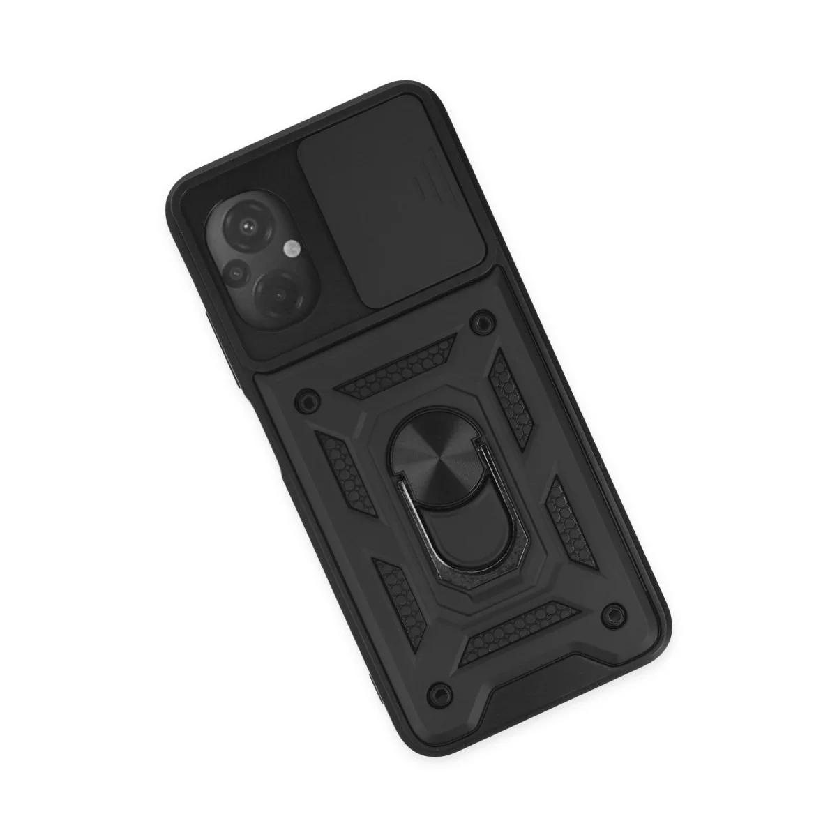Xiao Poco M5 Kılıf Pars Lens Yüzüklü Silikon - Siyah görsel 3