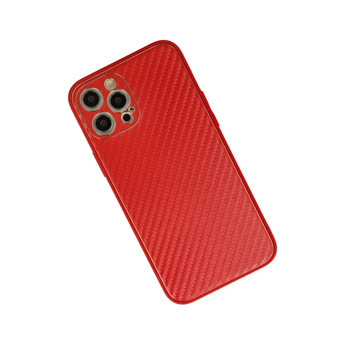 Apple İphone 12 Pro Max Kılıf Coco Karbon Silikon - Kırmızı görsel 3