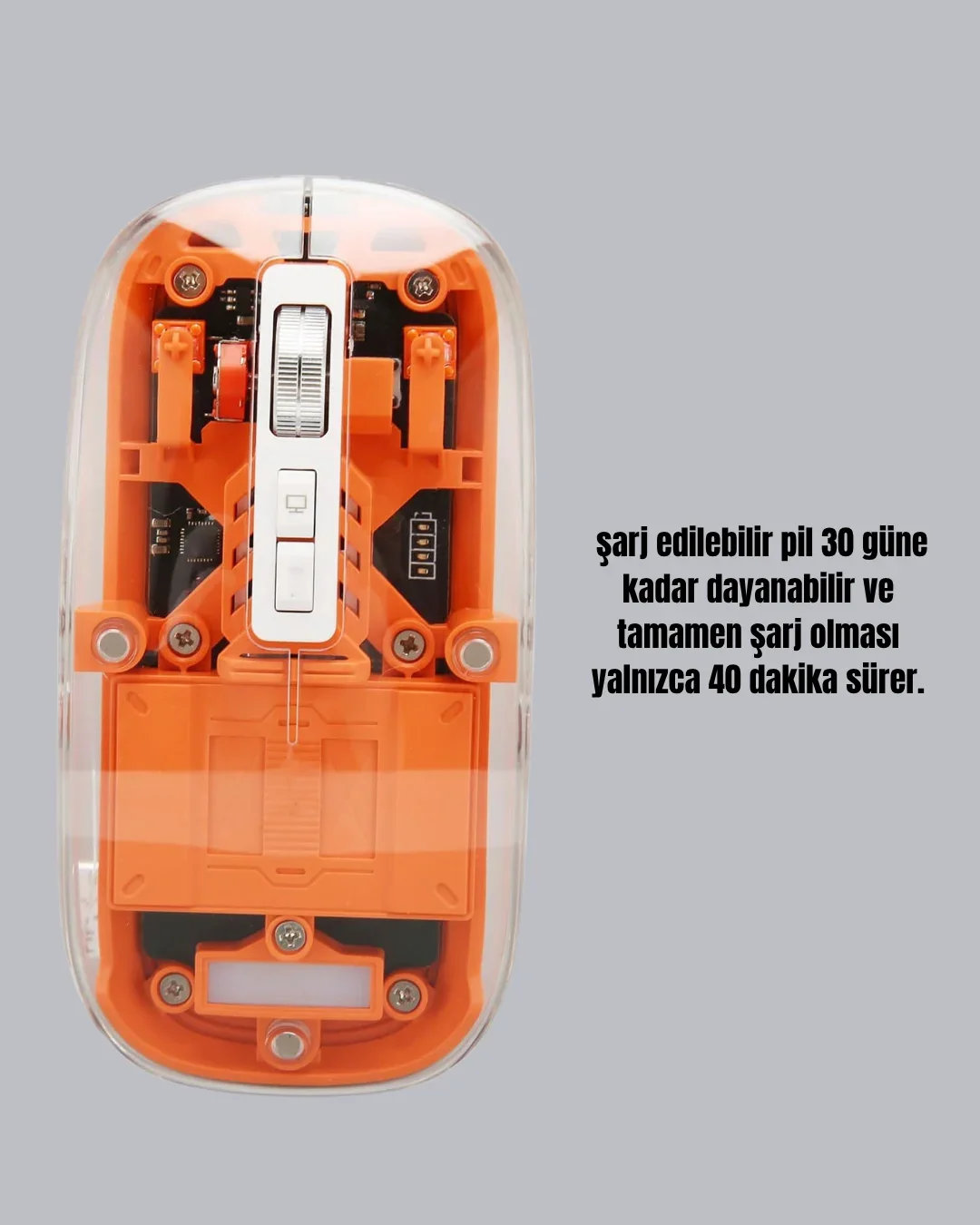 Hafif ve Taşınabilir Fare – 43 Gram, Otomatik Uyku Modlu görsel 3