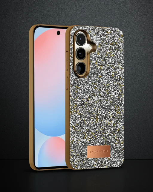 Onegif Samsung Galaxy S24 Fe Bright Simli Kapak - Gold