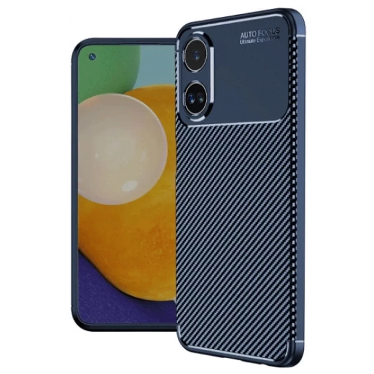 Oppo A38 Kılıf Auto Focus Karbon Kapak - Lacivert görsel 3