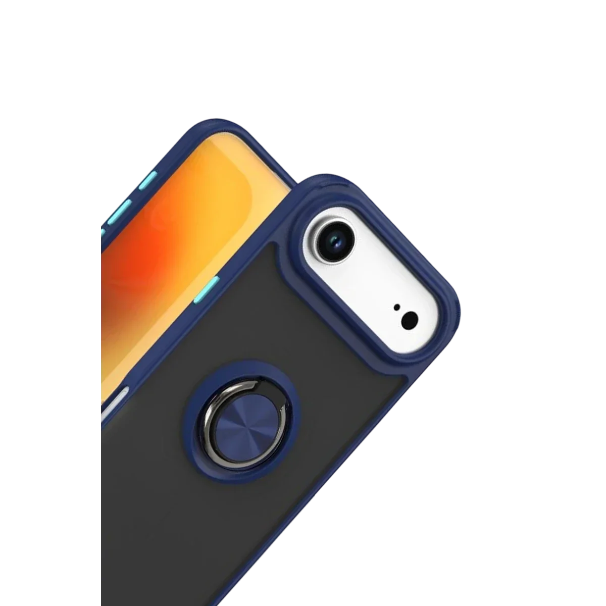 Apple iPhone 17 Air Montreal Yüzüklü Silikon Kapak - Lacivert görsel 2