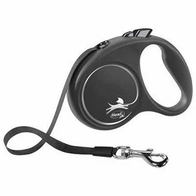 Black Design Otomatik Şerit Köpek Gezdirme Tasması Medium 5 Mt Siyah
