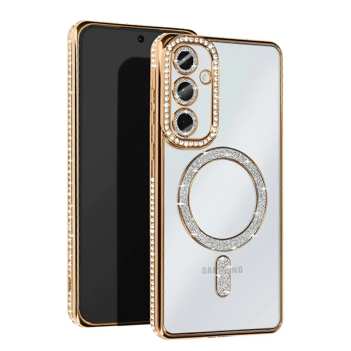 Samsung Galaxy S25 Edge Joke Simli Magneticsafe Kılıf - Gold