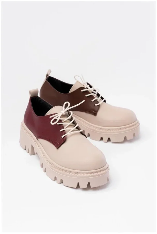Kadın Loafer Garni Hafif Ayakkabı Ayakkabı Bağcıklı Tabanlı Yüksek Casual görsel 3