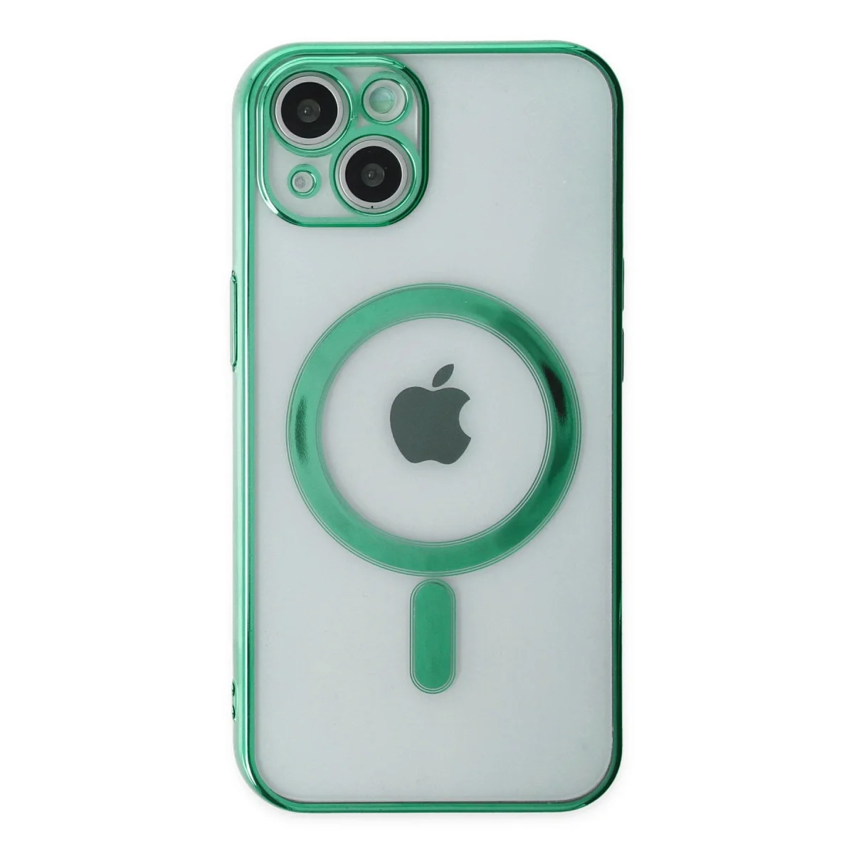 Apple İphone 14 Plus Kılıf Magneticsafe Lazer Silikon - Haki Yeşil görsel 2