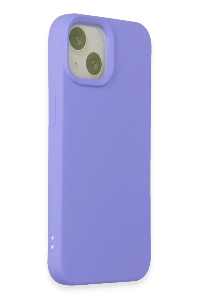 Apple iPhone 15 Kılıf Nano içi Kadife Silikon - Lila görsel 2