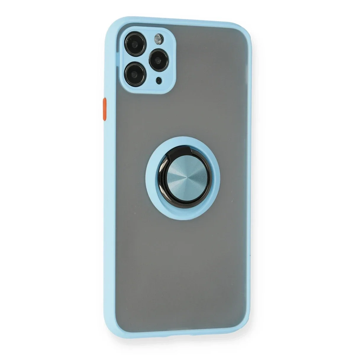 Apple iPhone 11 Pro Max Kılıf Montreal Yüzüklü Silikon Kapak - Buz Mavi görsel 2