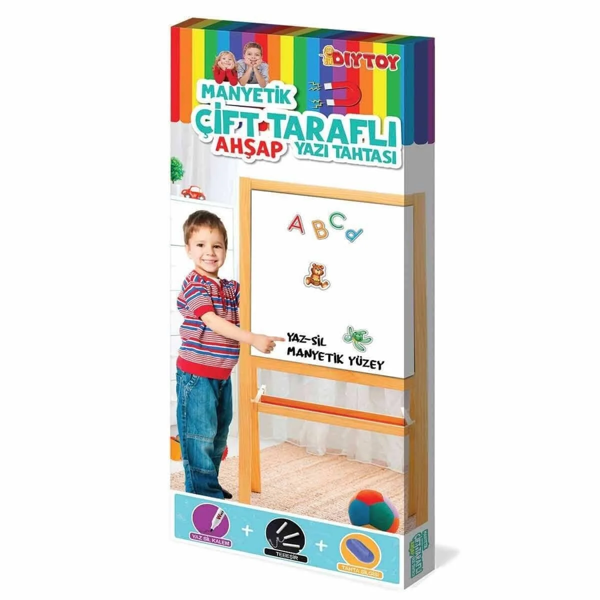 2195 Ayaklı Çift Taraflı Manyetik Ahşap Yazı Tahtası
