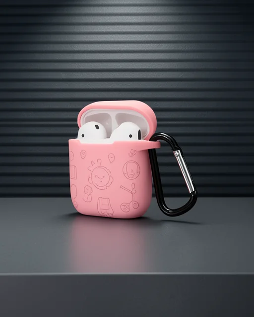 Apple Airpods 2 (2.nesil) Sert Silikon Kılıf - Pembe