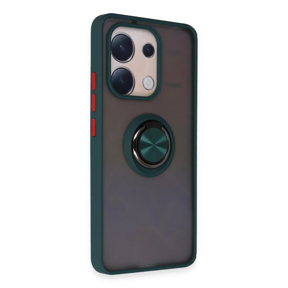 Xiao Red Note 13 4g Kılıf Montreal Yüzüklü Silikon Kapak - Yeşil görsel 2