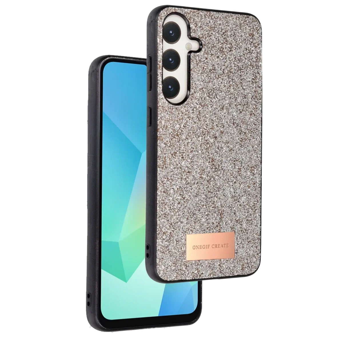 Onegif Samsung Galaxy A16 5G Bright Simli Kapak - Gold