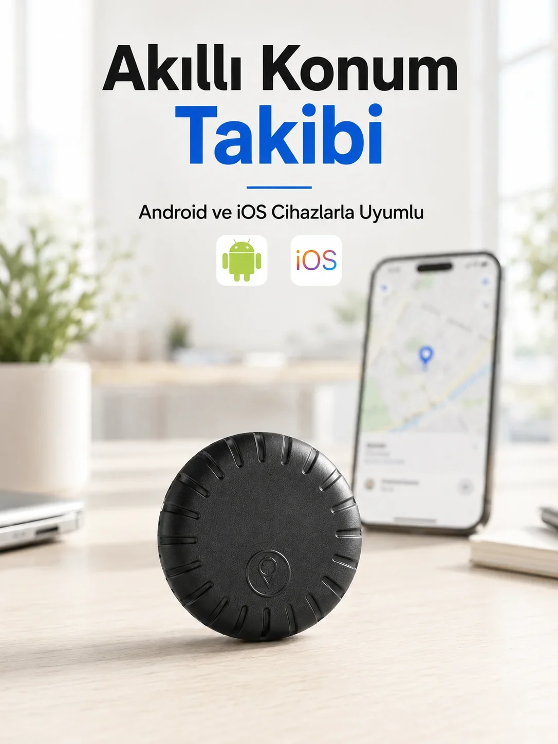Akıllı GPS Takip Cihazı Android ve iOS Uyumlu 2 Yıl Pil Ömürlü ni Konum Bulucu
