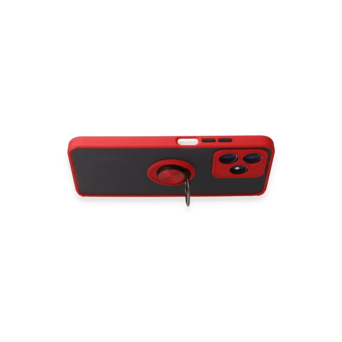 Realme C53 Kılıf Montreal Yüzüklü Silikon Kapak - Kırmızı görsel 3