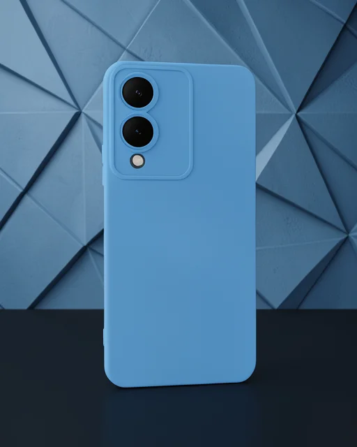 Vivo Y17s Kılıf Nano İçi Kadife Silikon - Mavi