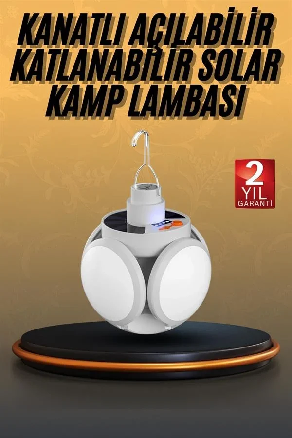 5 Kanatlı Bahçe Aydınlatma Led Askılı Solar Güneş Enerji Usb Sarjlı görsel 2