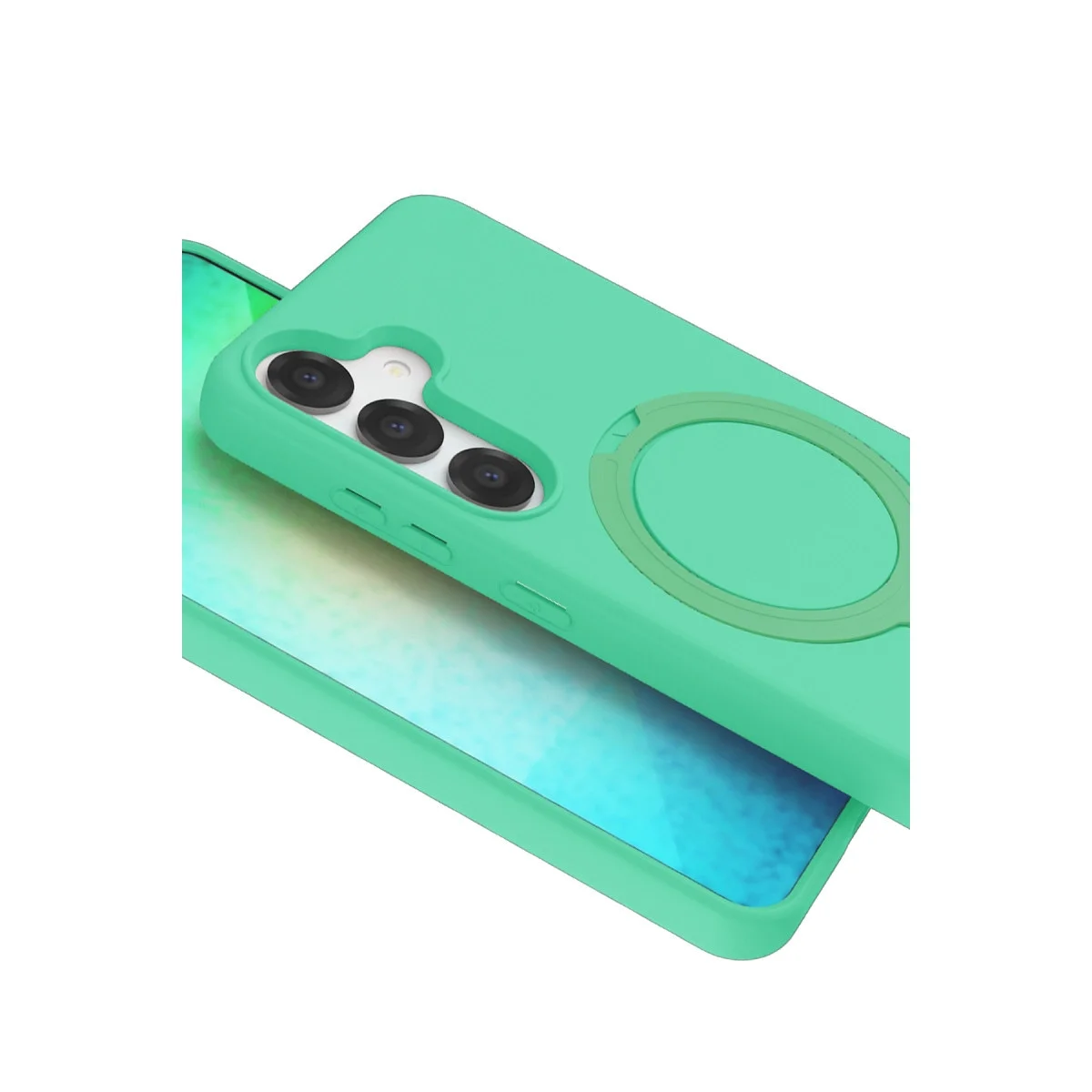 Samsung Galaxy S25 Regal Magsafe Standlı Kapak - Yeşil görsel 4