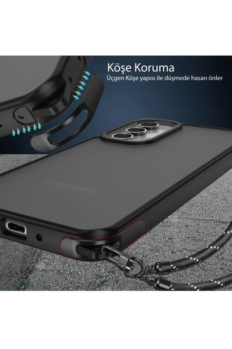 Samsung Galaxy A04S Kılıf Elegant Kapak - Siyah görsel 3