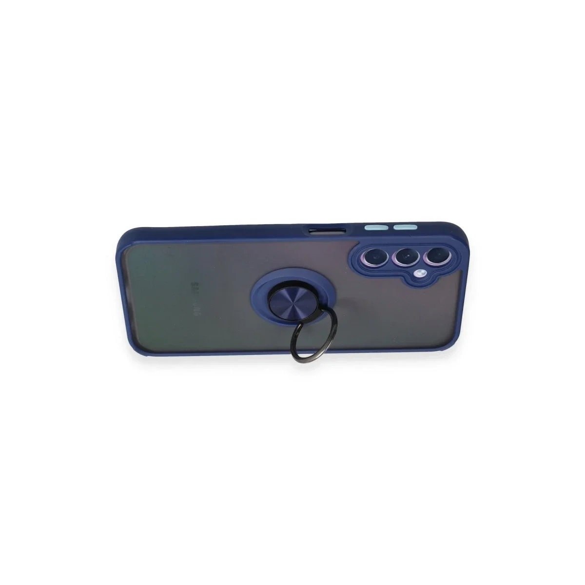 Samsung Galaxy A24 4G Kılıf Montreal Yüzüklü Silikon Kapak - Lacivert görsel 3