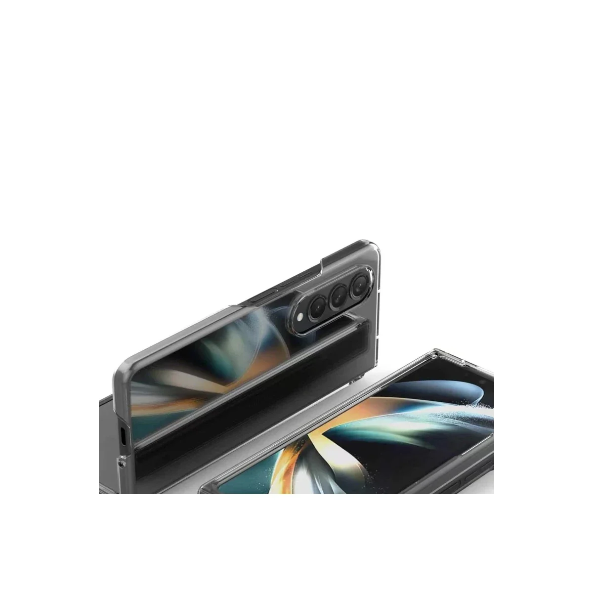 Samsung Galaxy Z Fold 3 Kılıf Fold TPU Silikon - Şeffaf görsel 2