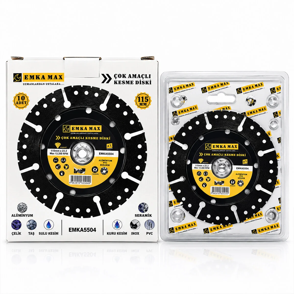 10 Adet Çok Amaçlı Kesme Disk Seramik - Çelik - Pvc - Inox - Alüminyum - Taş 115MMX22.2 görsel 2