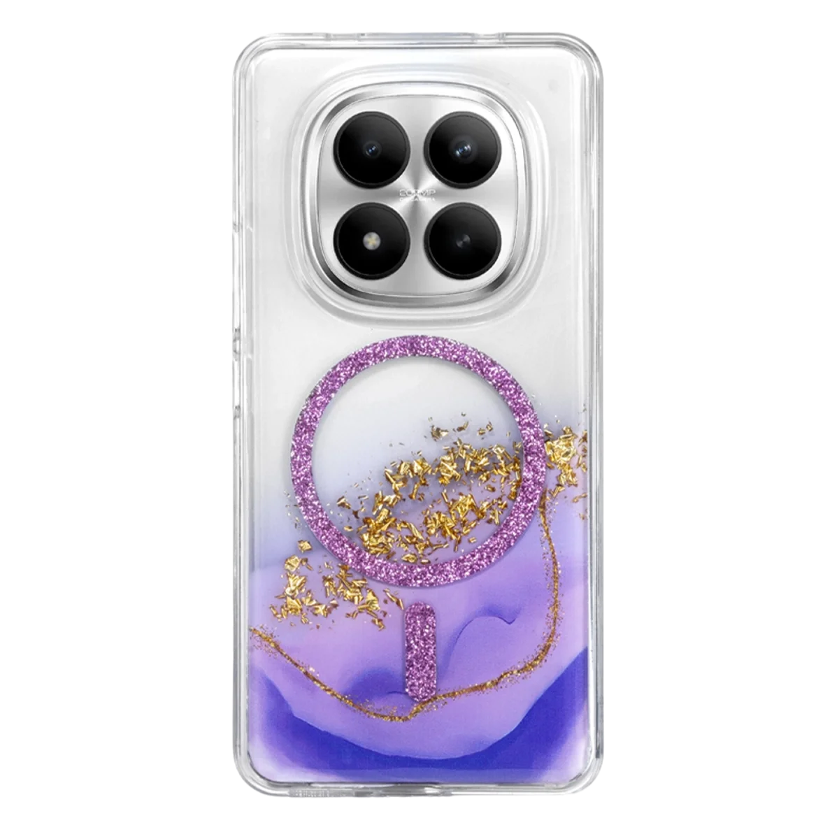 Onegif Xiao Red Note 15 Pro Plus 5g Lotus Simli Magsafe Kapak - Mor görsel 3