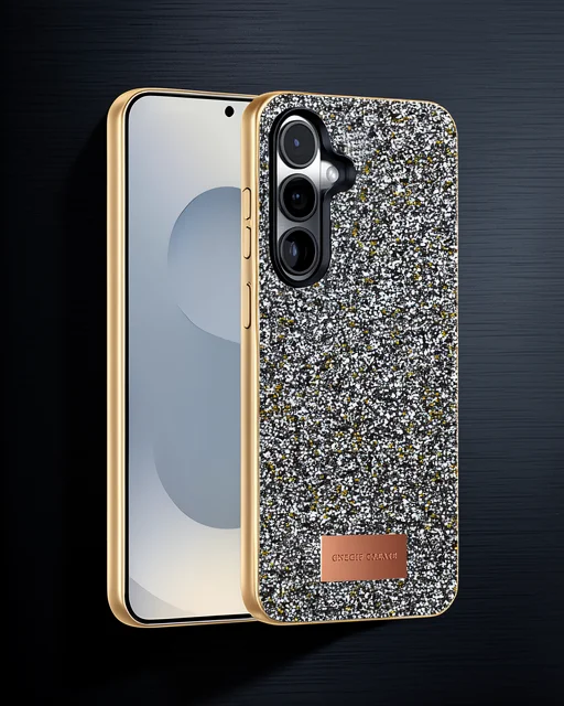 Onegif Samsung Galaxy S25 Bright Simli Kapak - Gold