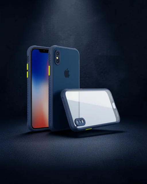 Apple İphone Xs Max Kılıf Miami Şeffaf Silikon - Lacivert