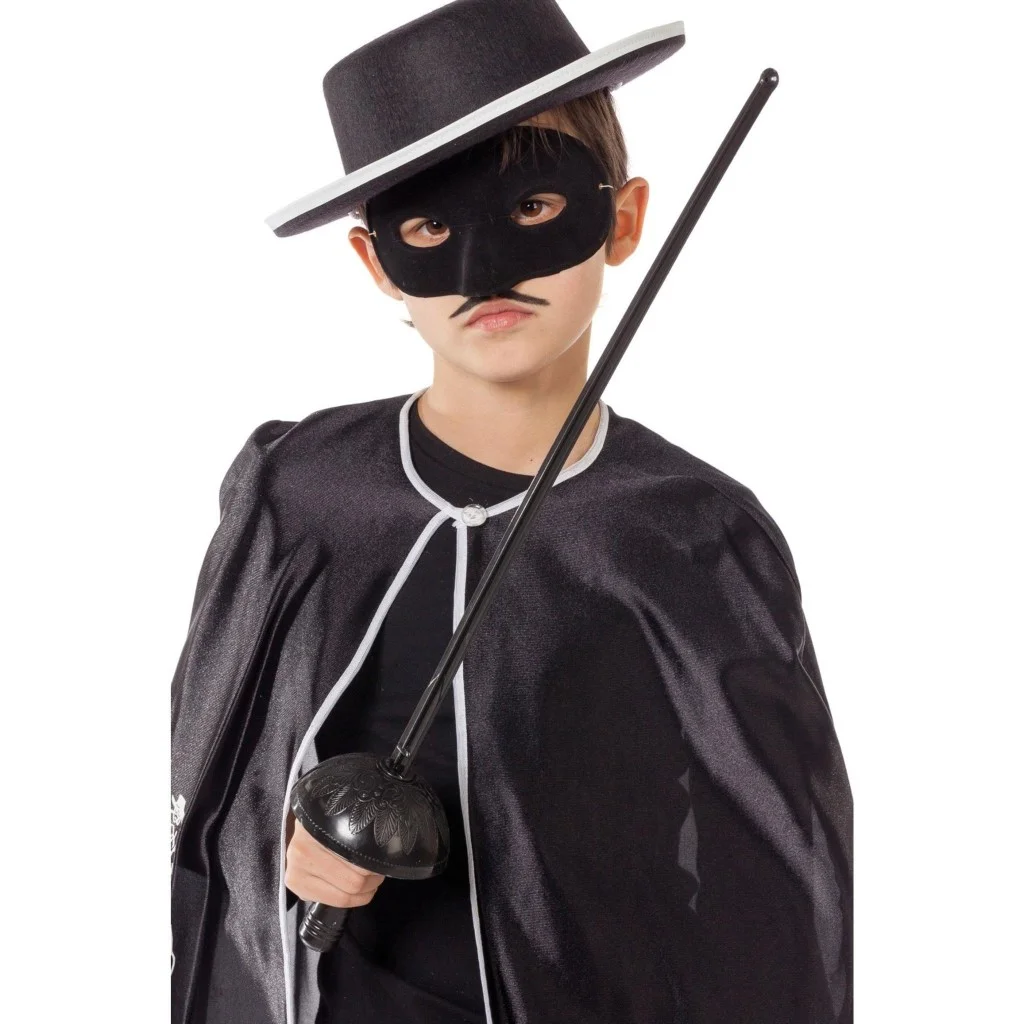 Zorro Kostüm Plastik Aksesuar Seti – Maske ve Kılıç (67 cm) görsel 4