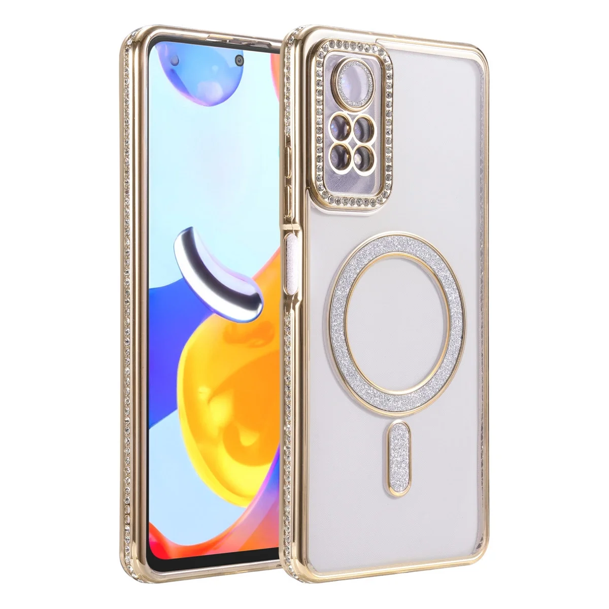 Xiao Red Note 12 Pro 4g Joke Simli Magneticsafe Kılıf - Gold