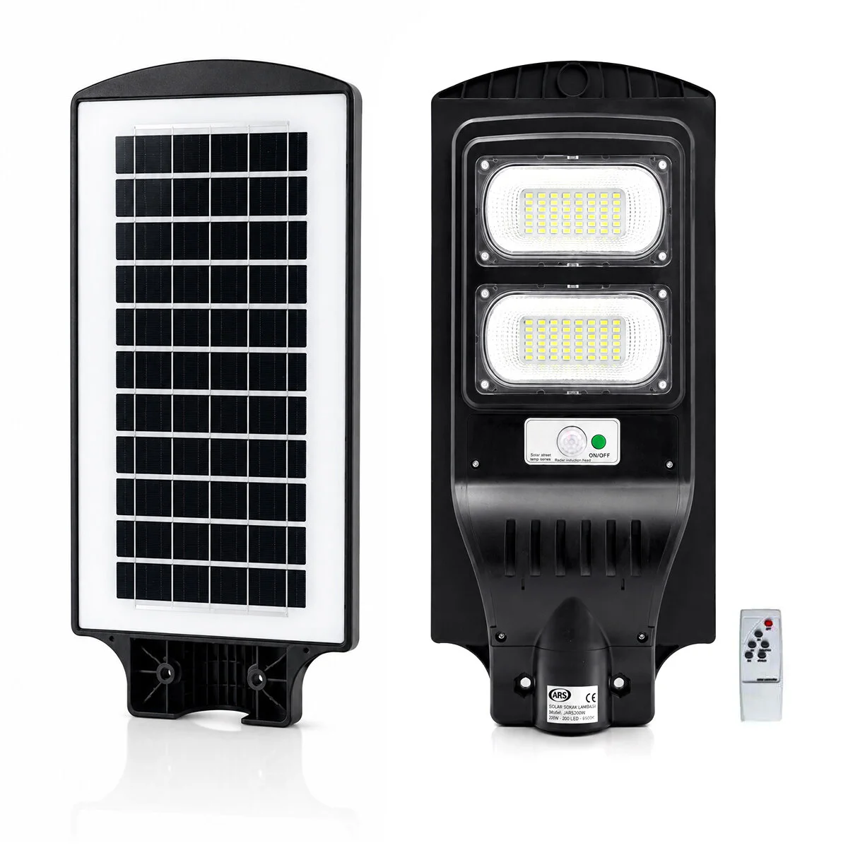 200W - 6500K Solar - Güneş Enerjili Sokak Lambası - Armatür Sensörlü Bahçe-balkon-sokak ARS-348965