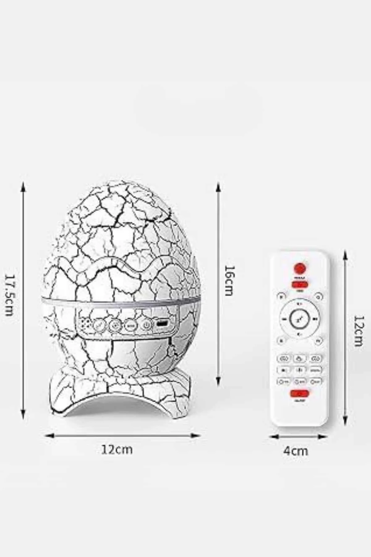 Gece Lambası Yumurta Işık Speaker Yeni Nesil Dinozor Yumurtası Görünümlü görsel 3