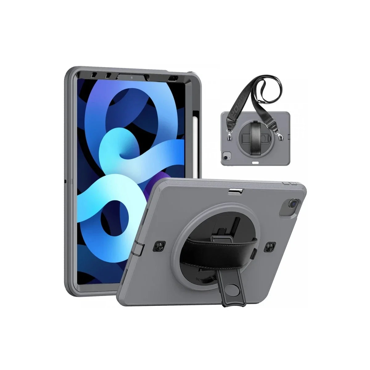 Apple iPad Pro 11 (2020) Kılıf Strap-C Otterbox Tablet Kapak - Gri