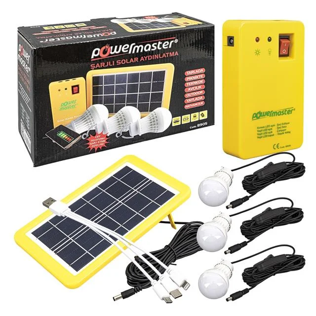 Solar Aydınlatma Seti Çok Uçlu 3 Ampullü görsel 2