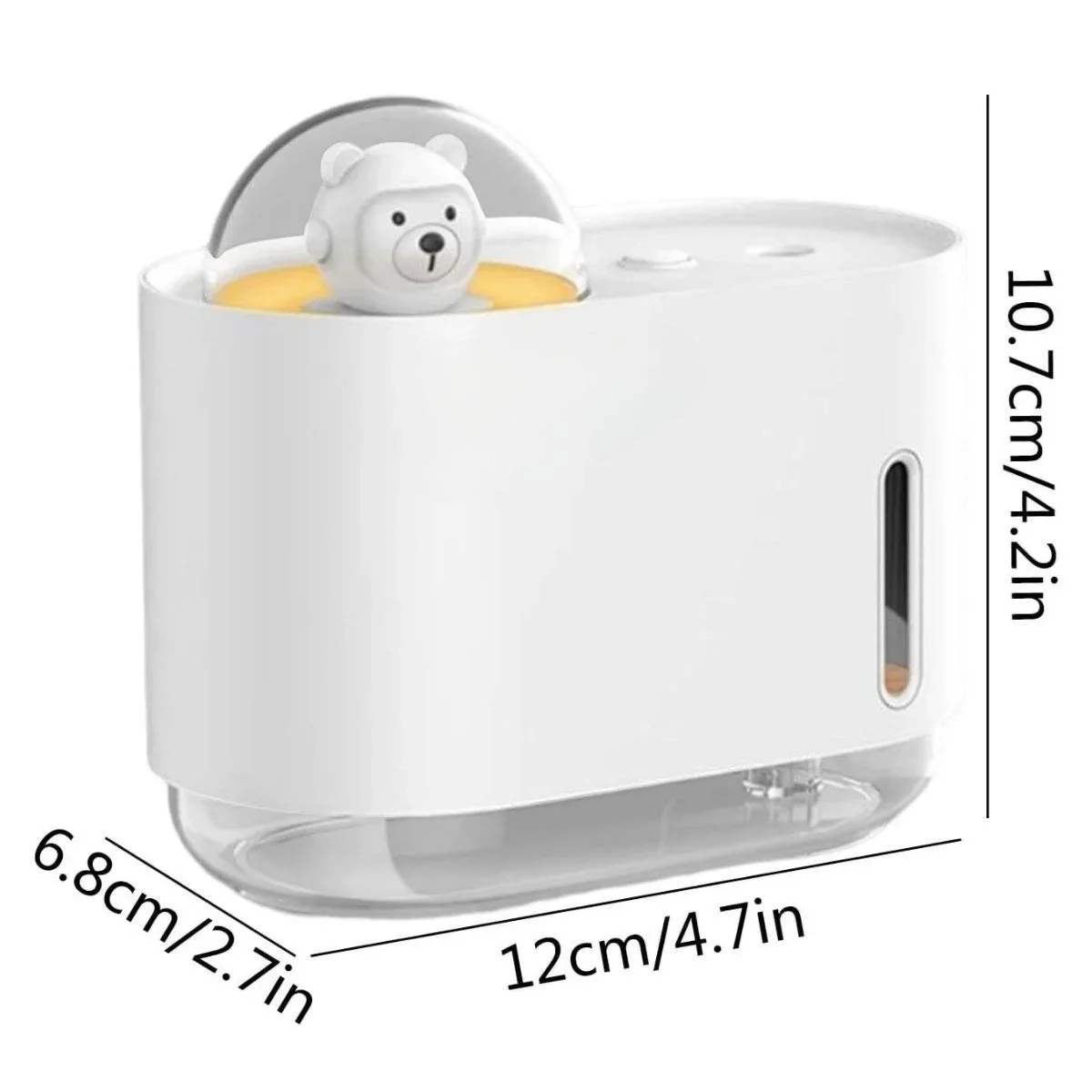 Uzay Ayısı 300 ML USB Hava Nemlendirici – LED Işıklı Masaüstü Buhar Makinesi, Yatak Odası & Çocuk Odası İçin Ortam Nemlendirici görsel 4