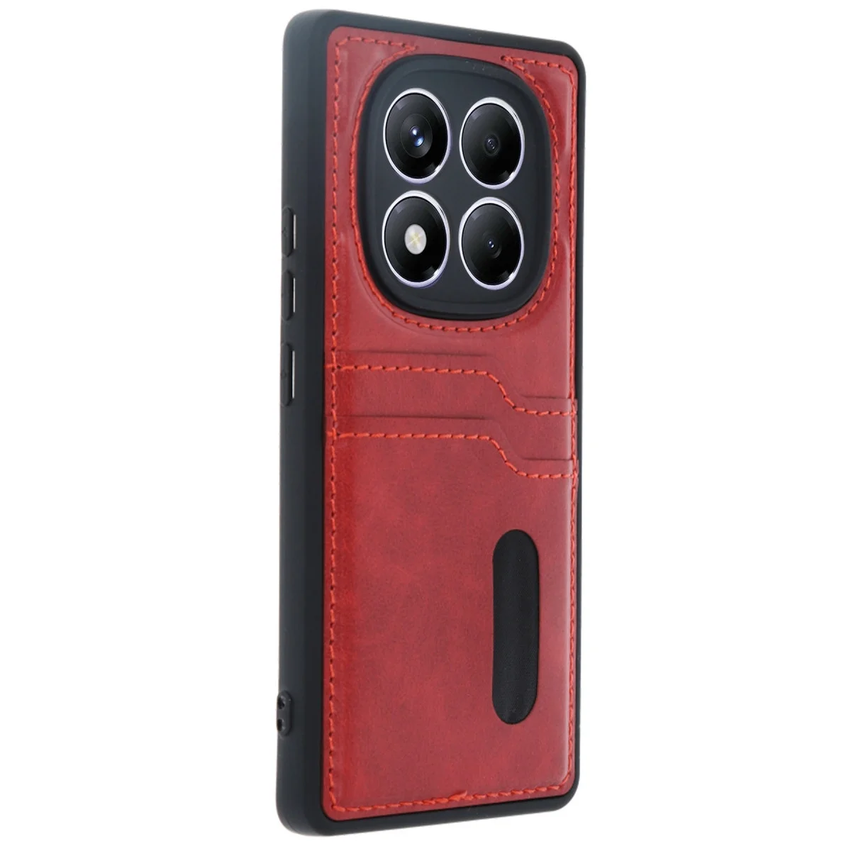 Xiao Red Note 14 Pro 4g Kılıf Sara Kartvizitli Deri Kılıf - Kırmızı görsel 2