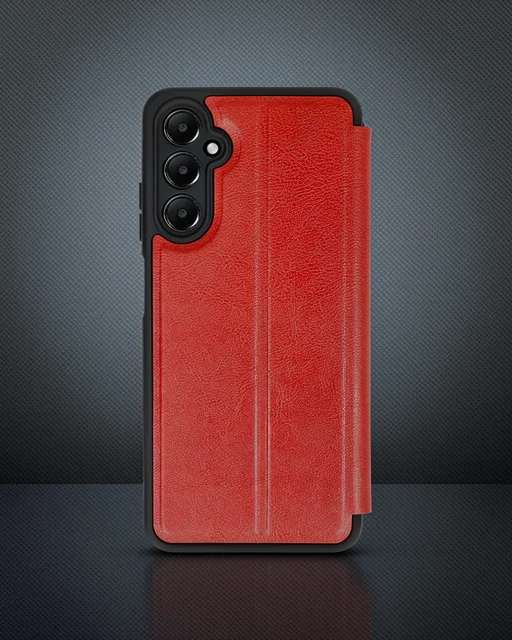 Samsung Galaxy A05s Kılıf Flip Cover - Kırmızı
