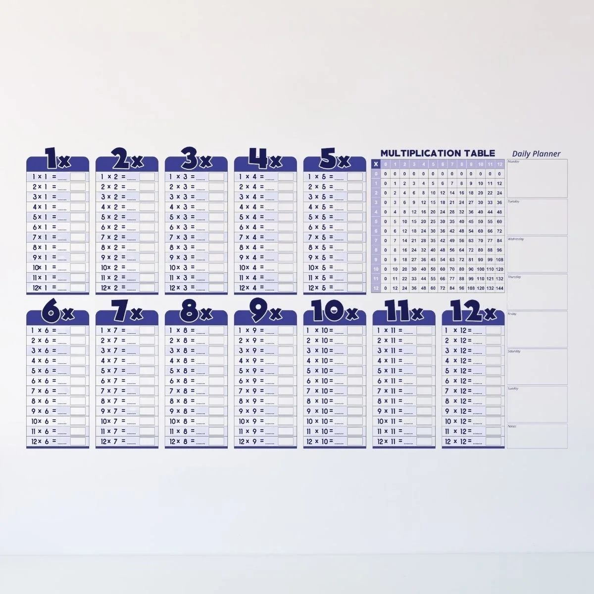 Statik Akıllı Kağıt Ingilizce Çarpım Tablosu 100x56 Cm görsel 5