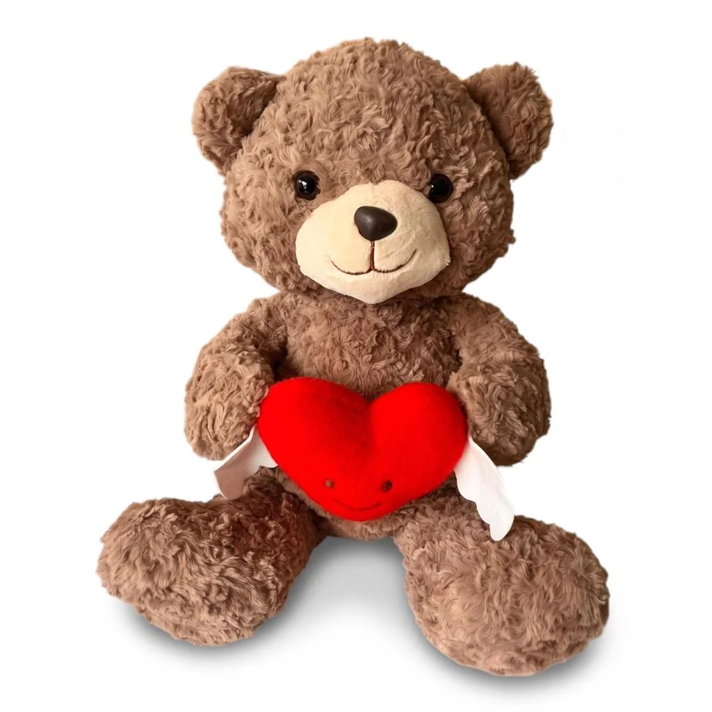 PL50247 50 Cm Kanatlı Kalp Tutan Ayı Peluş Oyuncak görsel 3