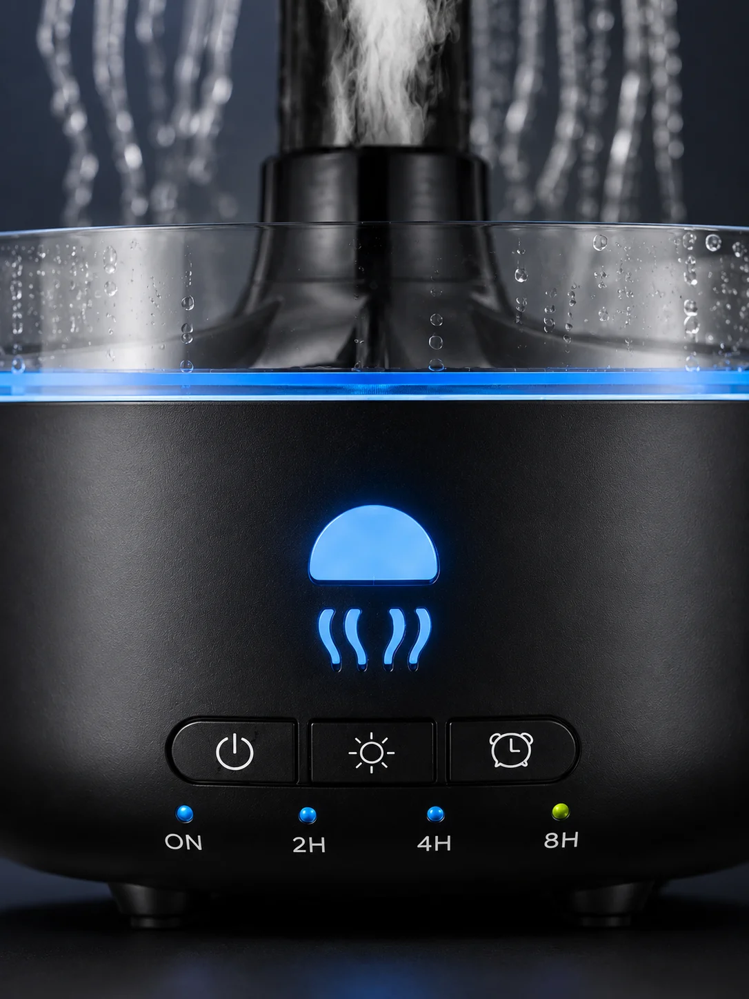 Denizanası Tasarımlı Ultrasonik Hava Nemlendirici RGB LED Işıklı Sessiz Buhar Makinesi Zaman Ayarlı görsel 3