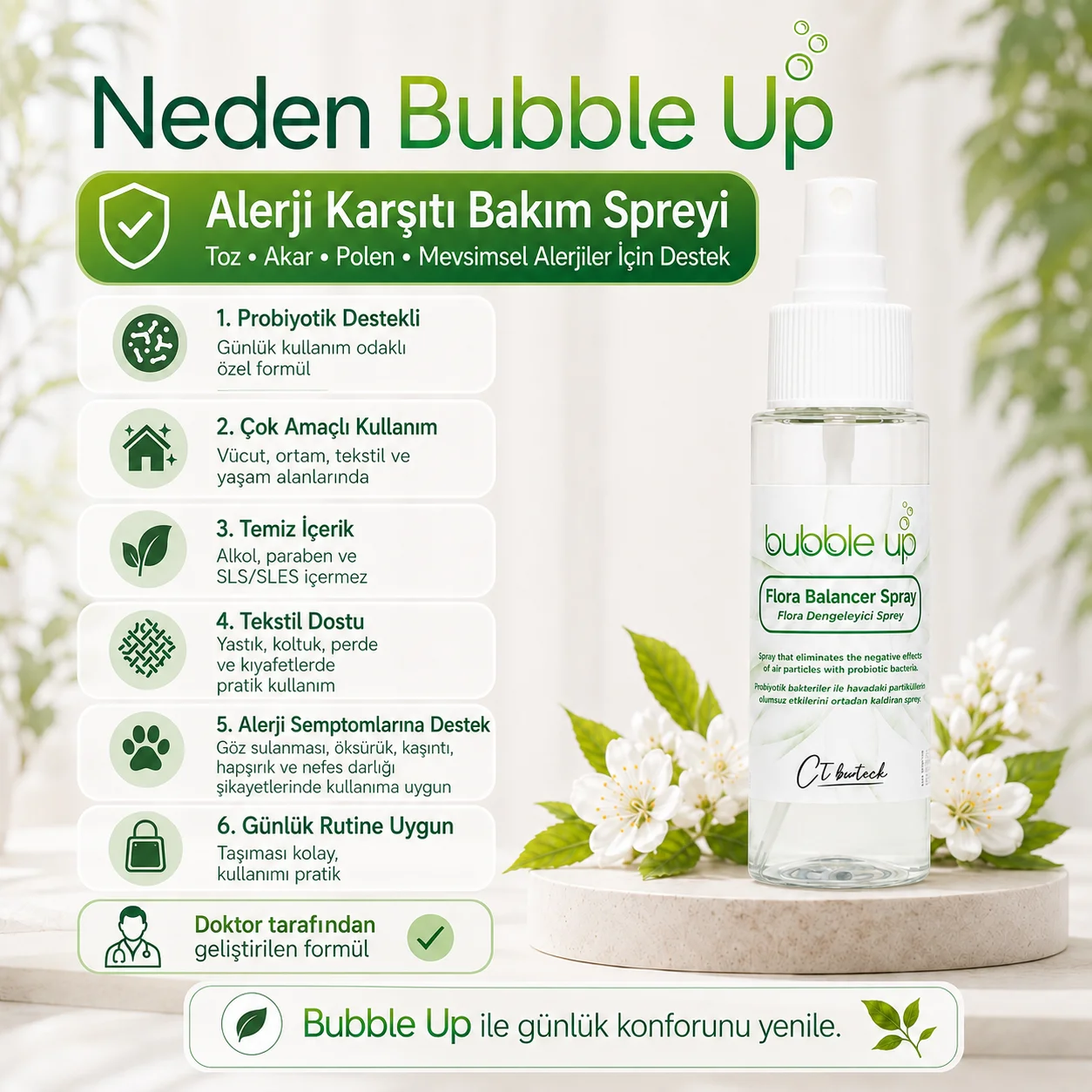 Bubble Up Okul ve Ev İçin Ortam ve Tekstil Spreyi 50 ml görsel 4