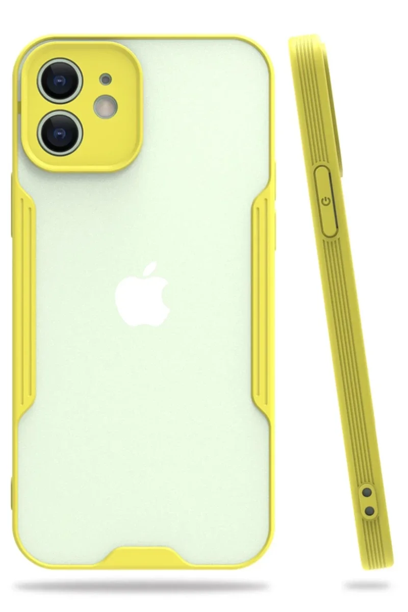 Apple iPhone 12 Kılıf Platin Silikon - Sarı