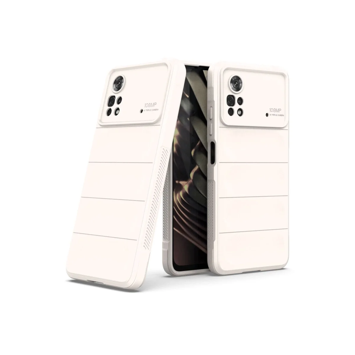 Xiao Poco X4 Pro 5g Kılıf Optimum Silikon - Krem görsel 3