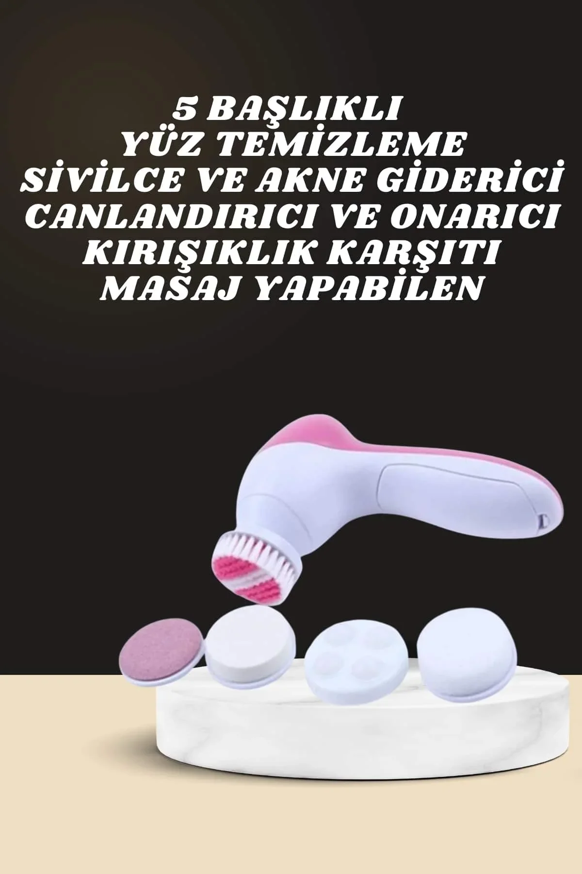 İkili Cilt Bakım Seti 5 Başlıklı Yüz Tezleme ve Masaj Aleti Canlandırıcı ve Onarıcı görsel 2