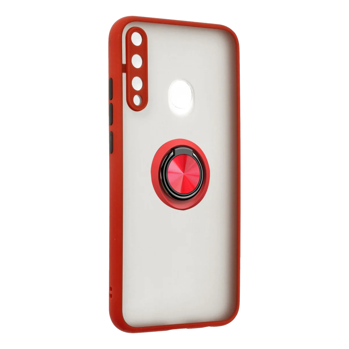 Huawei P40 Lite E Montreal Yüzüklü Silikon Kapak - Kırmızı