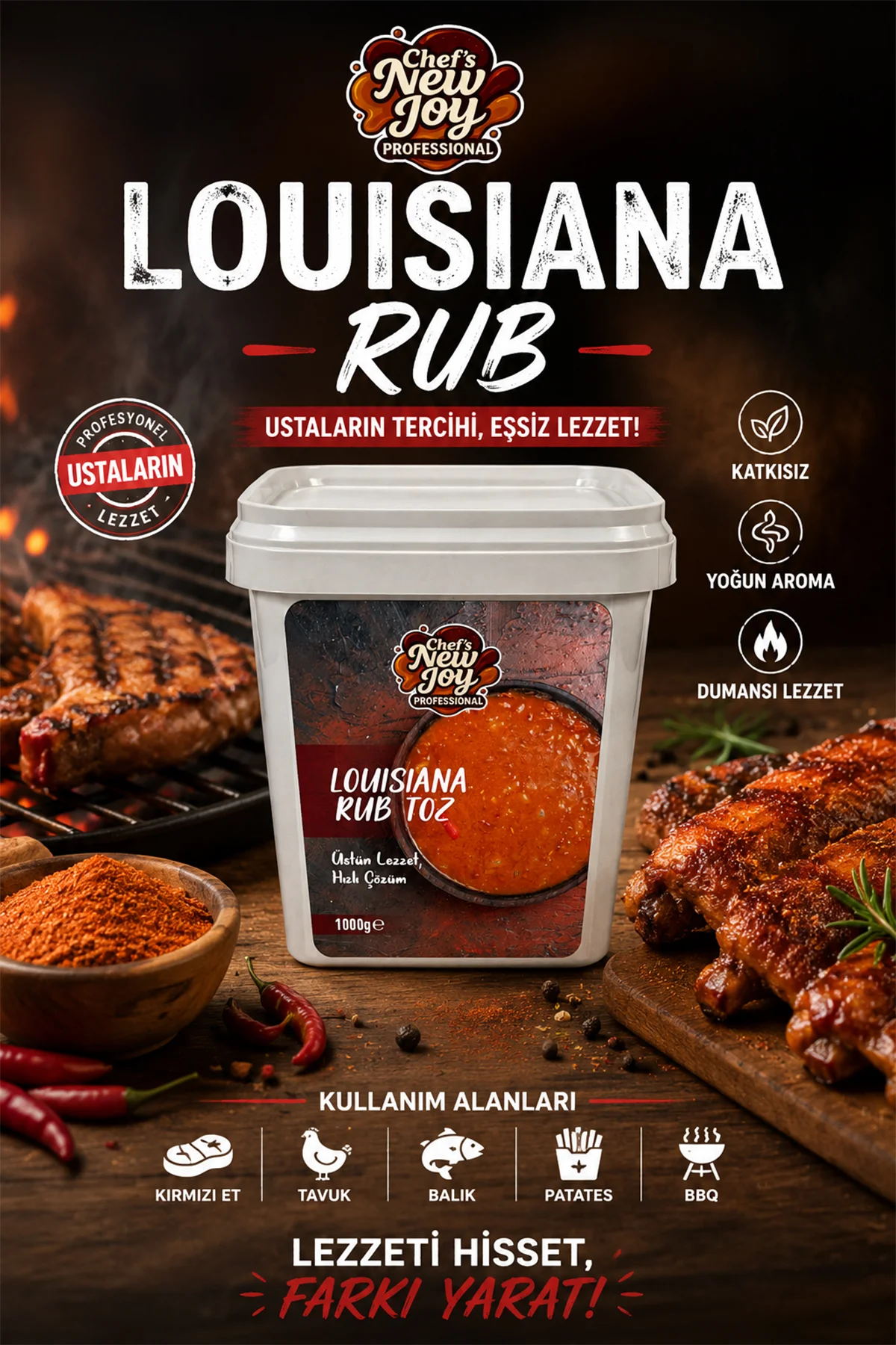 Louisiana Rub 1000g Baharat Karışımı Gurme Lezzet görsel 2